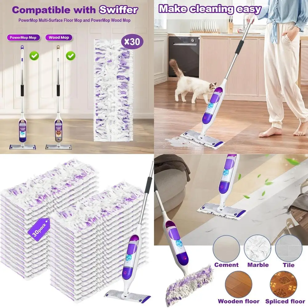 

Swiffer PowerMop Multi-Surface Refills, 30-Pack, Compatible with Swiffer Wet Mop Pads
