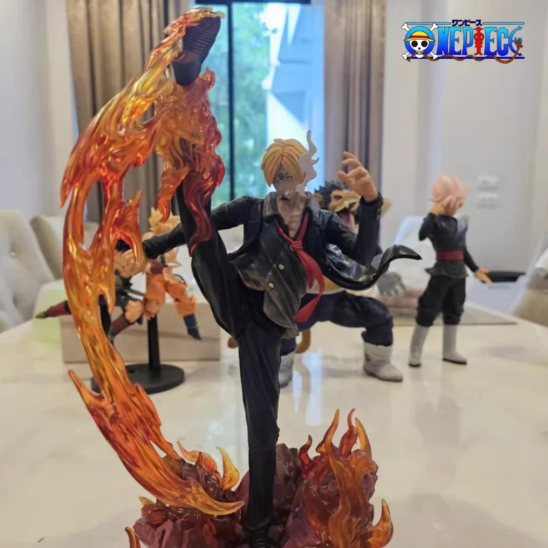 Figuras de acción de juguete, figura de Anime de una pieza de 34cm, Wifi, Sanji, sombrero de paja, grupo Gk, adornos de estatua, colección, modelo de muñeca, regalo de Pvc