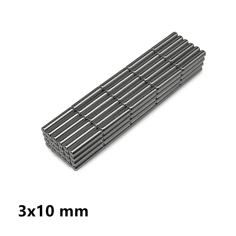 50~500pcs 3x10 mm N35  Strong Cylinder Rare Earth Magnet 3mm*10mm Round Neodymium Magnets 3x10mm Mini Small Magnet 3*10 mm