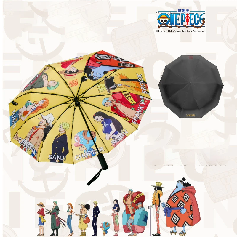 One Piece Anime Umbrella Automatic Opening Closing Automatic Three