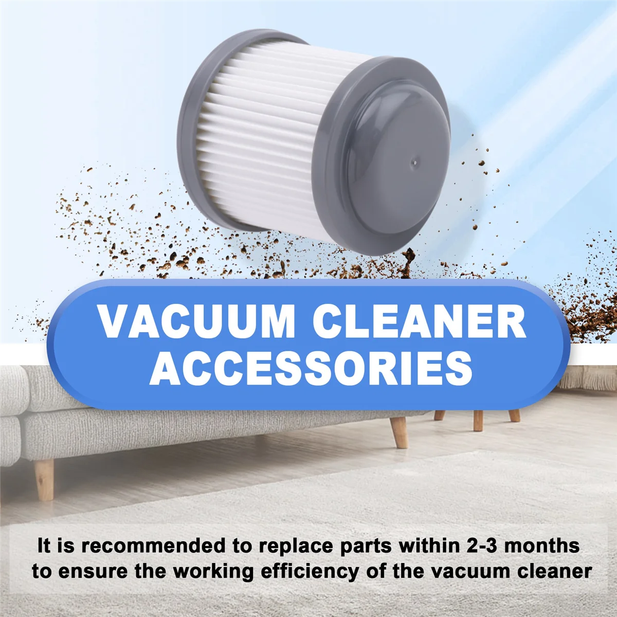 A66T 5Pcs VF90 HEPA Is Suitable for Black & Decker Vacuum Cleaner Accessories Filter Elements PVF110 PHV1210 Filter