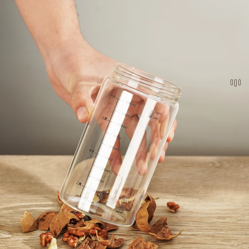 High Borosilicate Glass Sealed Jar Food Grade Household Storage Jar Snack Tea Miscellaneous Grains Spice Jar Storage Bottle