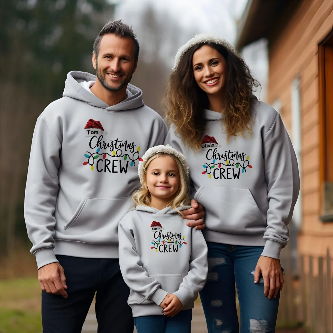 شخصية الأسرة عيد الميلاد هوديي مخصص مطابقة عيد الميلاد البلوز القطن الخريف موضة طفل هوديي الرجال والنساء Y2K هوديي #2