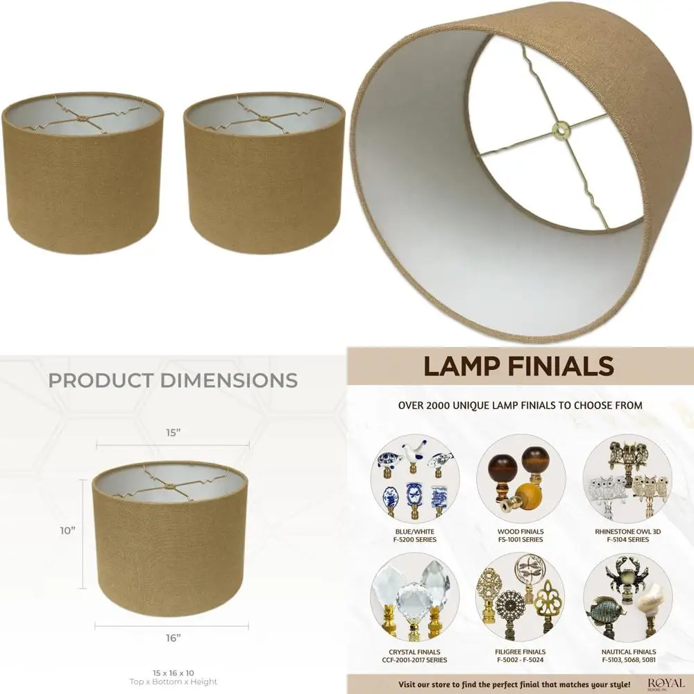 

Набор из 2 абажуров из мелковины для барабанов, 15x16x10 дюймов, дизайн в твердом переплете, подходит для декора домашнего освещения