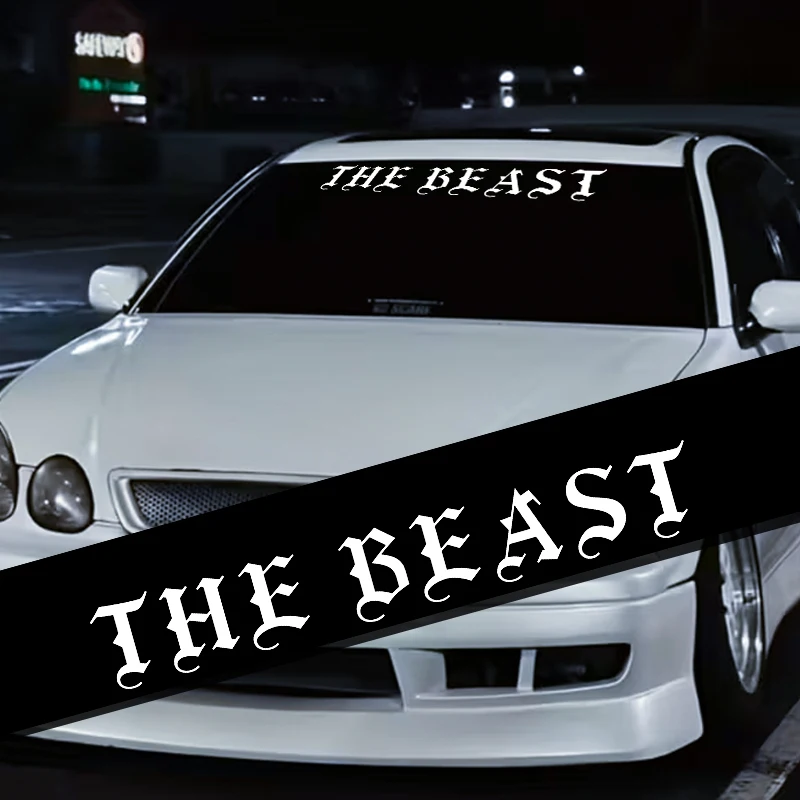 

1Roll Gothic Style THE BEAST Car Sticker Tuning for Vehicle SUV Truck Front Windshield Self-adhesive Waterproof Vinyl Decals