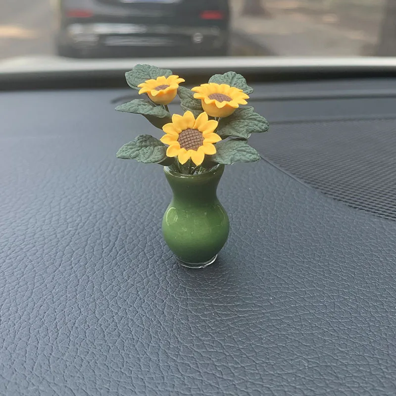 2PCSMini vase sunflower decoration supplies interior decoration Dashboard panel decoration provides creativity