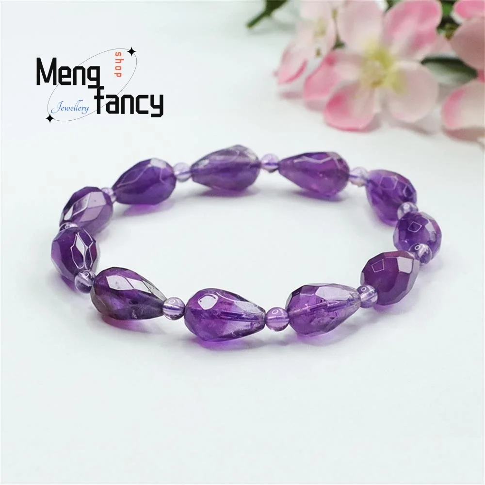 

Natural Amethyst Strand Cut Teardrop Best Selling Bracelet Sexy Young Girls Simple High-grade Exquisite Fashion Luxury Jewellery