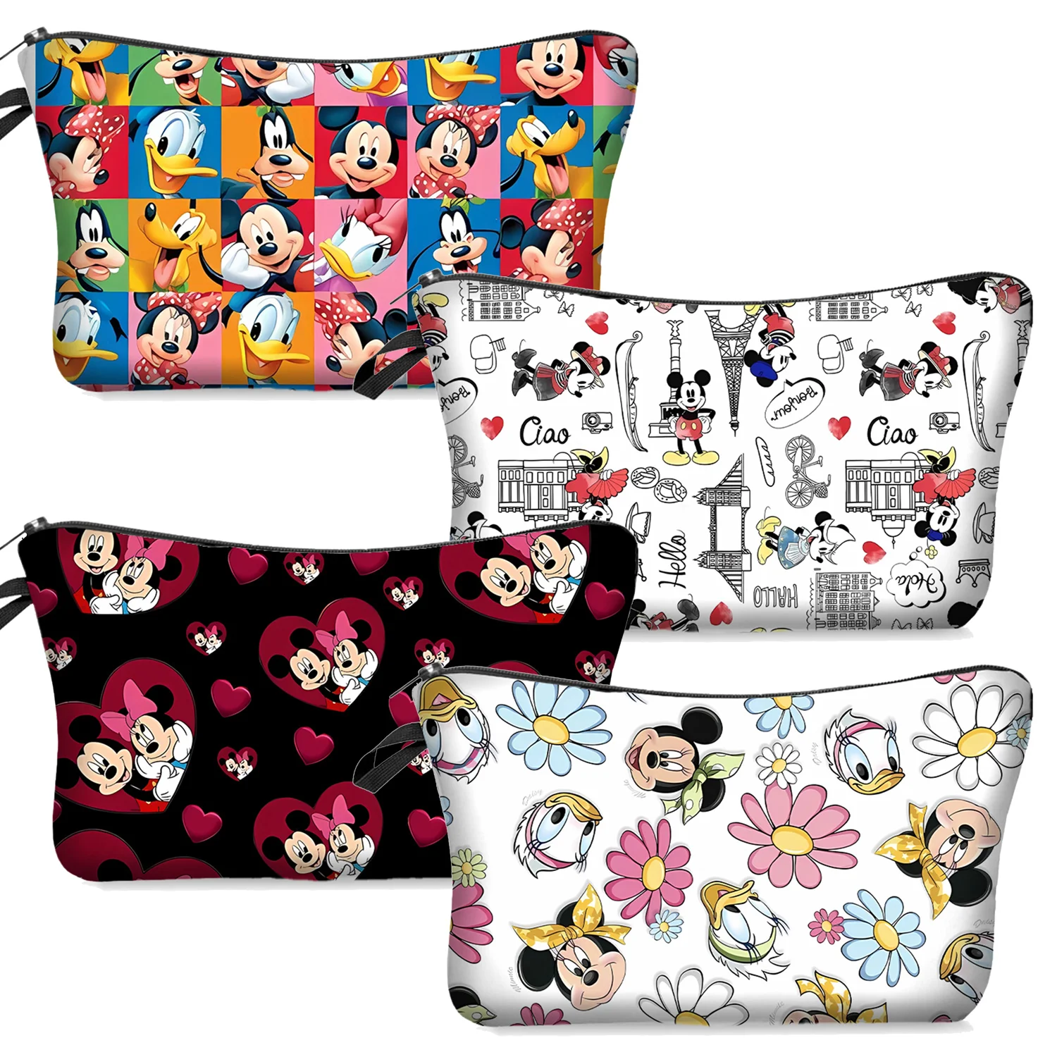 Disney Cosmetic Pouch Cartoon Mickey Mouse Minnie Storage Bag Cute Kawaii Fashion Couple Handbag for Children Women Coin Wallet