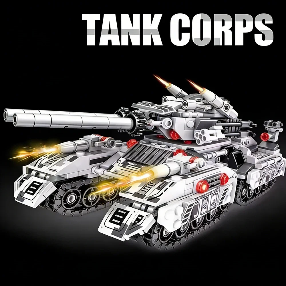 

8-in-1 Military Tank Building Blocks Set, DIY Assemble Heavy Armored Vehicle Bricks, Educational Construction Toys for Boys, Kid