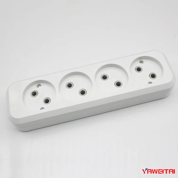 russia/european style extension socket 4 gang/ 2P extension socket/ABS material