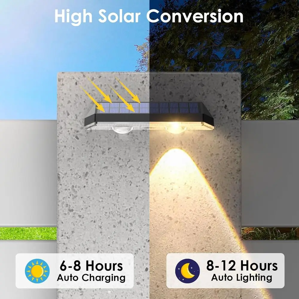 Solar-Zaunleuchten für den Außenbereich, 2700–6000 K verstellbar, wasserdichte LED, 8er-Pack solarbetrieben für Garten, Terrasse und Heimwerker