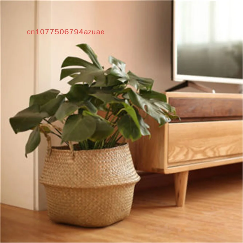 Garden Plant Basket Home Decor Seaweed Wicker Basket Rattan Hanging Flowerpot Dirty Clothes StorageUniversal Box