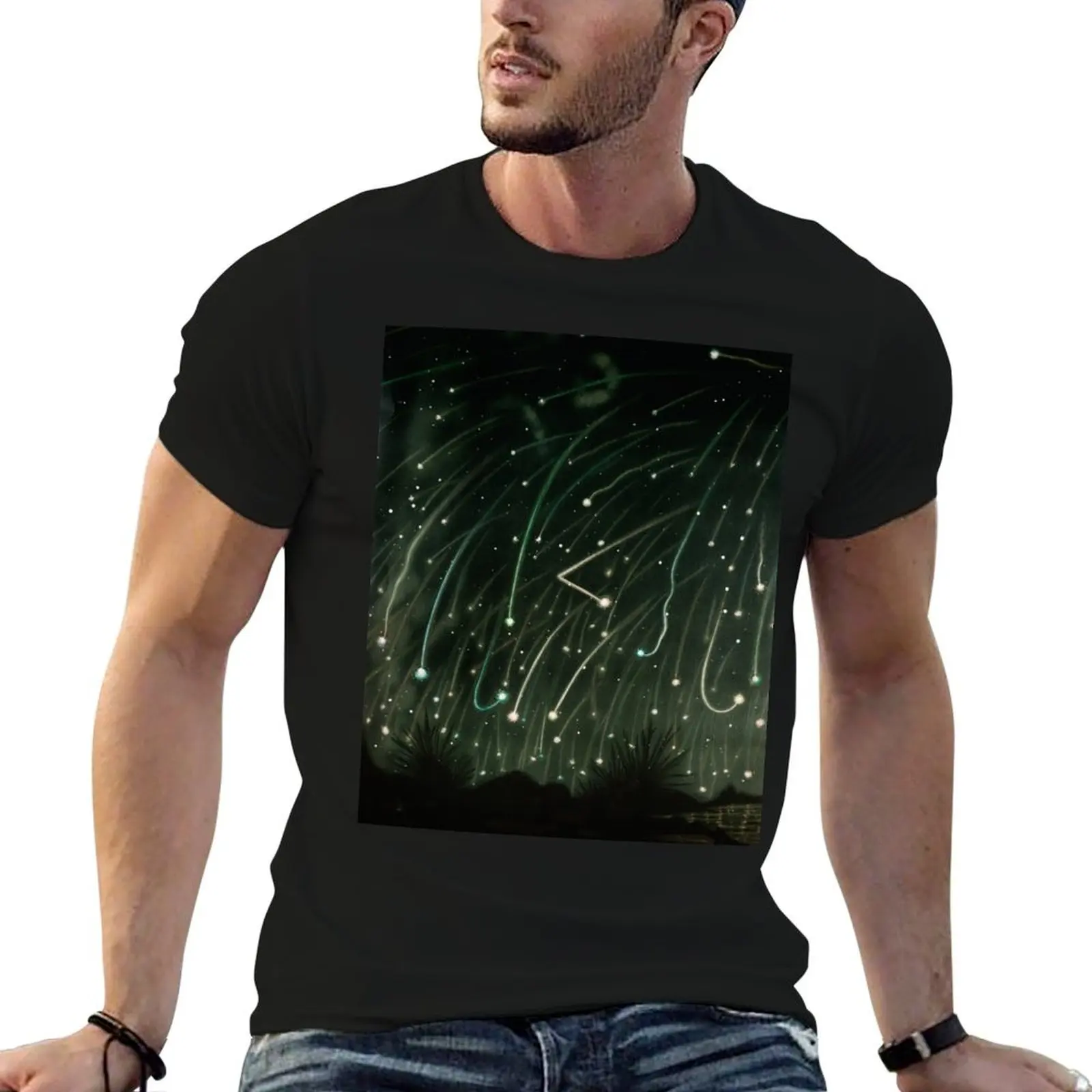 The November Meteors (1882) Vintage Space T-Shirt Basic Solid Color Casual Tee Shirt