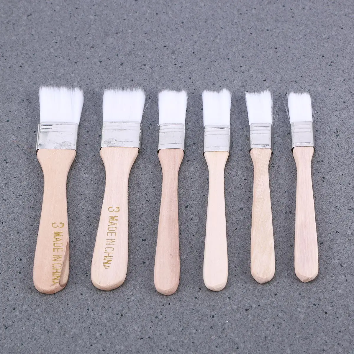 6Pc Chip Wooden Handle Wall Furniture Painting Brush For Stains Varnishes Glues Nylon Thickened Painting Chip Paint