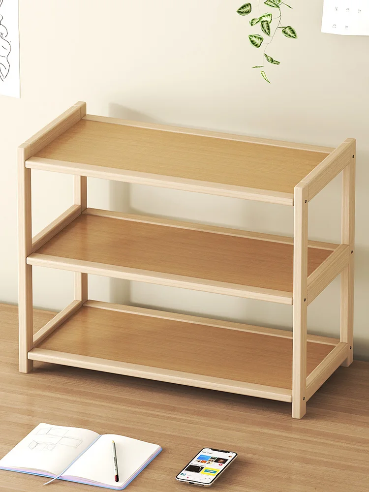 

Simple Wooden Multi-layer Desktop Organizer Ra Home Use Tabletop Storage elf Modern mat Sle Easy Installation