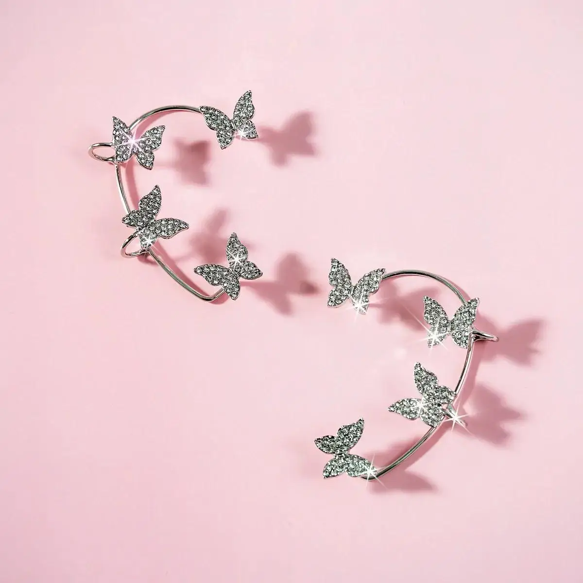 

Delzzad 100% S925 Sterling Silver Moissanite Women's Butterfly Earrings Classic Bright Simple Sparkling Luxury Wedding Gifts