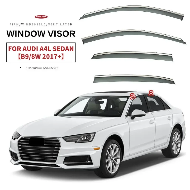 

For Audi A4 Window Visor Guard Vent Weather Shield Window Visor Window Weatherproof Deflector Auto Outdoor Accessories