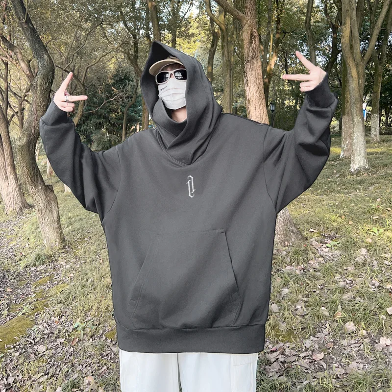 Winter Men's Embroidery Turtleneck Hoodies Japanese Ninja Hoodies