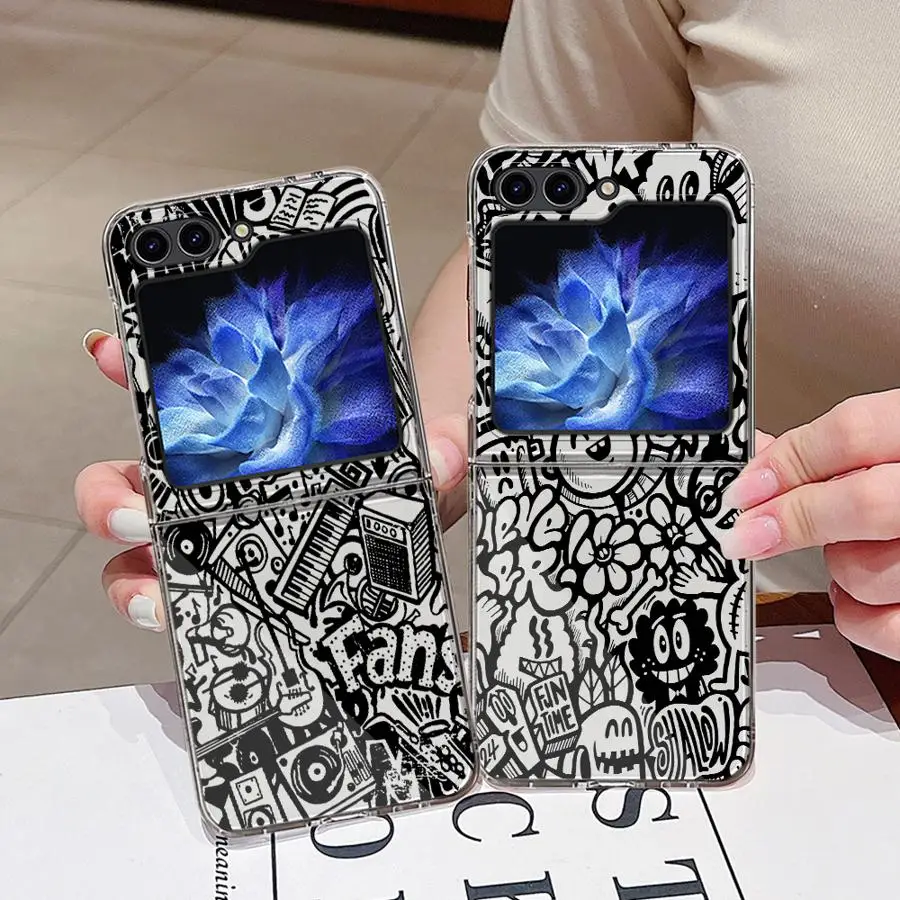 

Жесткий чехол для телефона Samsung Galaxy ZFlip7 Z Flip 7 6 5 4 3 ZFlip6 ZFlip3 ZFlip5 ZFlip4 Cool Black Graffiti Art