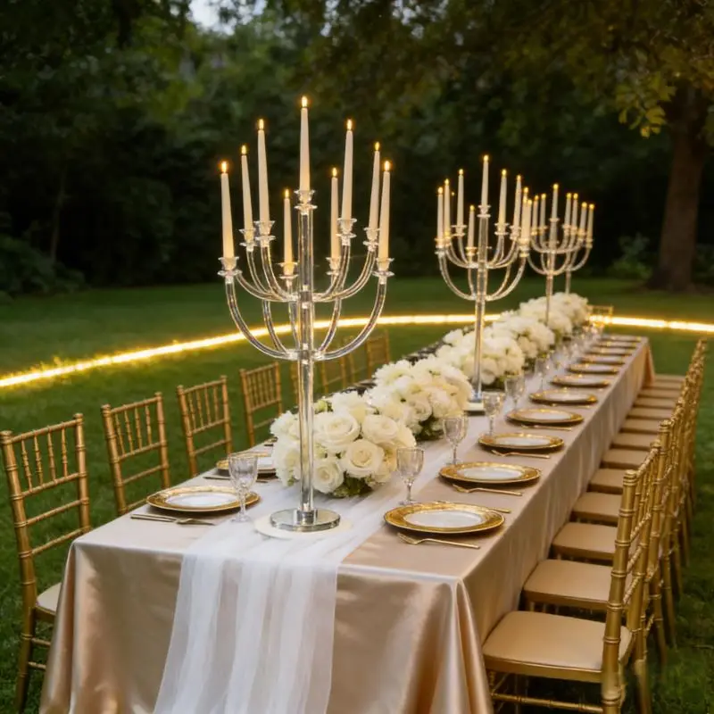 Clear Acrylic 13-Arm Tall Candelabra Luxury Wedding Centerpieces Modern Table Decor For birthday Party Banquet stage Event