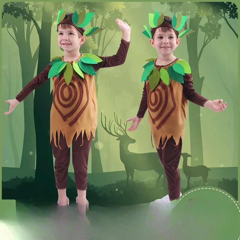 Tree Costume Kids Annual Ring Halloween Costume for Children Carnival Party Clothing