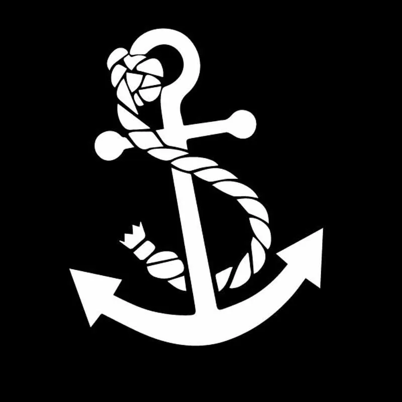 Car Sticker Dazzling Anchor PVC Decal Sea Boat Rubber Boat Boat Canoe Yacht Car Sticker Cover Scratch Black/white, 15cm*12cm