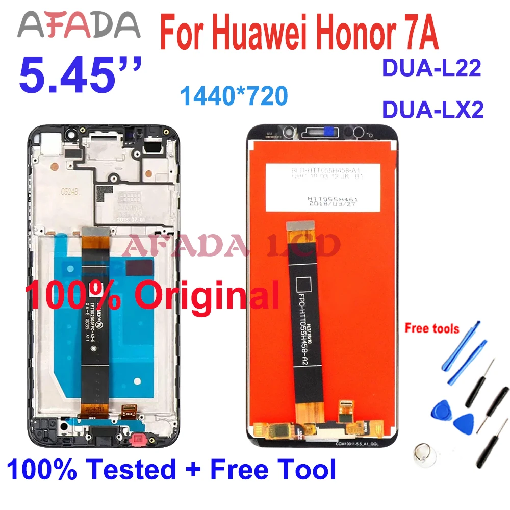 

AAA + 5,45 ''ЖК-дисплей для Huawei Honor 7A DUA-L22 LCD сенсорный экран дигитайзер в сборе Замена Бесплатные инструменты