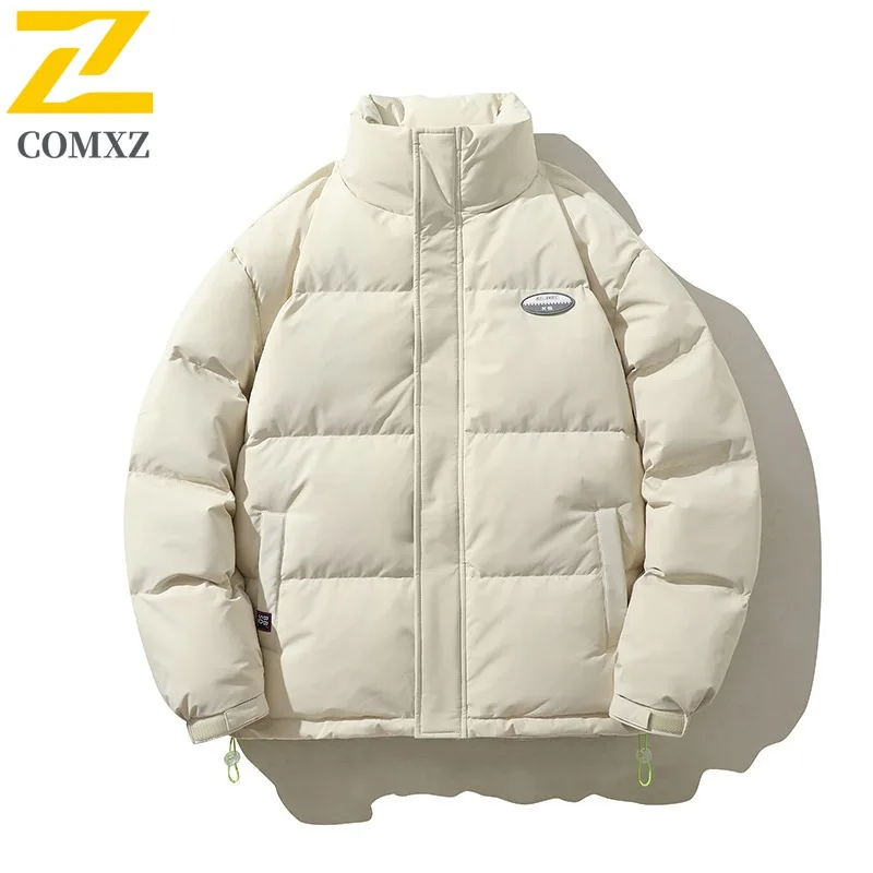 COMXZ Stand Collar Classic Down Jacket For Men Korean Style Thick Warm Parka Daily Use Light Cold Proof Winter Down Coat