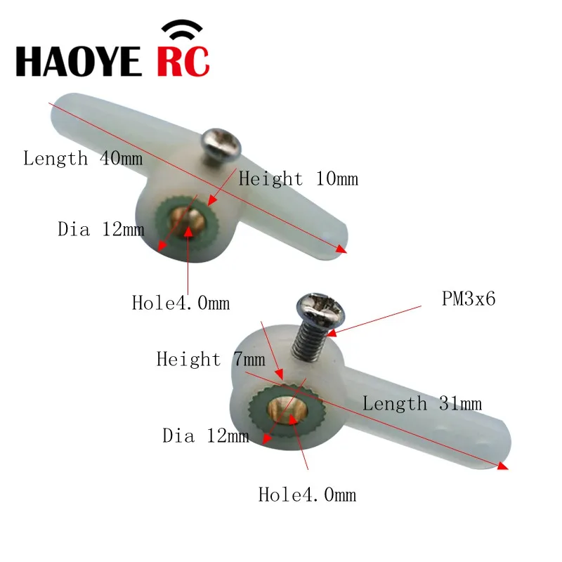 Haoye 5 Pcs Steering Arms 1/2 Single Arm/Full Arm With Screw For RC Airplanes Parts Electric Foam Model Replacement Accessories