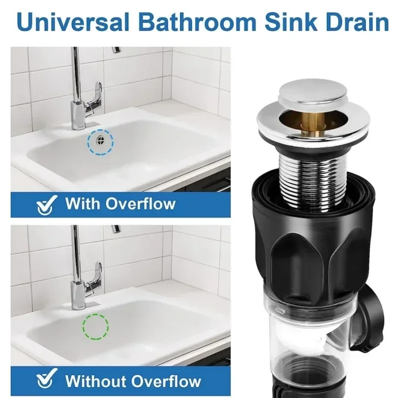 Flip Top Sink Drain Pipe Set Retractable Deodorant Sewer Drainage Water Hose Wash Basin Drainer Bathroom Kitchen Accessories