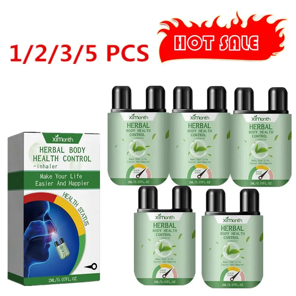 1-5 stücke 2ml pflanzlicher Körper gesundheits kontroll inhalator, der Nasen leber reiniger mit veganer Reparatur-Nasensaugstab-Körperpflege reinigt