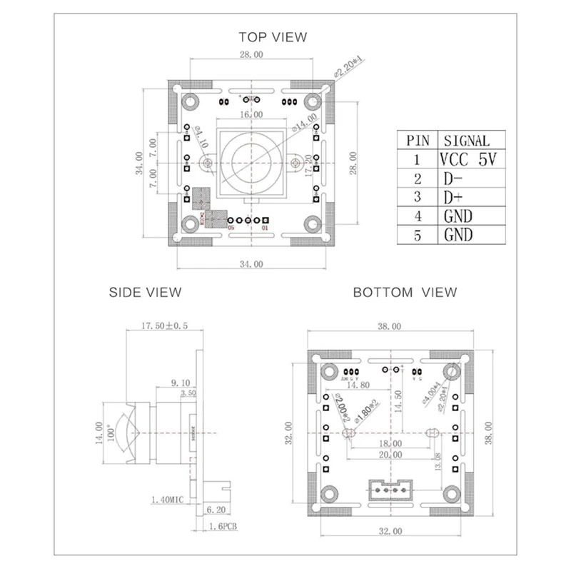 

3Pcs ov2710 100 degree camera module With 3 meters cableJAS