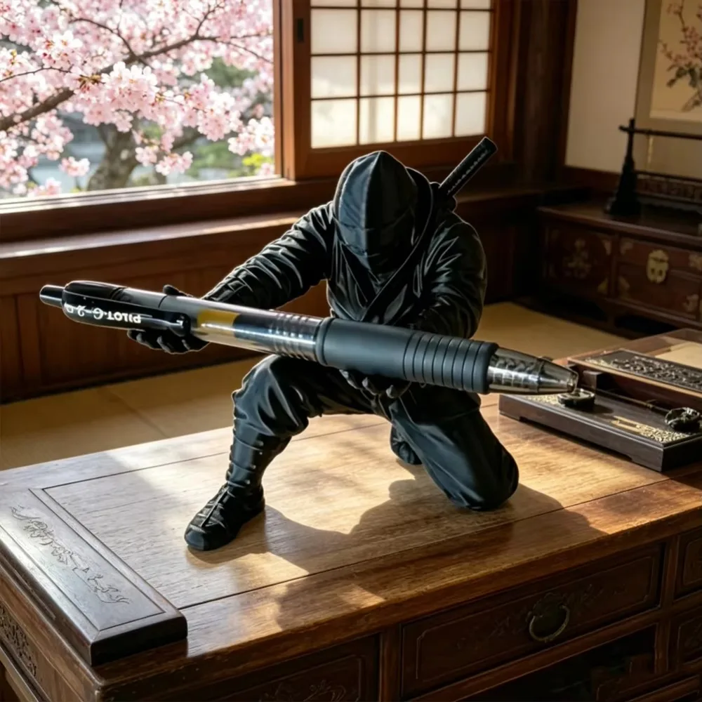 3D Printing Plastic Pencil Rack Unique Gift Office Stationery Decor Japanese Ninja Pen Holder Cool Anime Samurai Desk Organizer