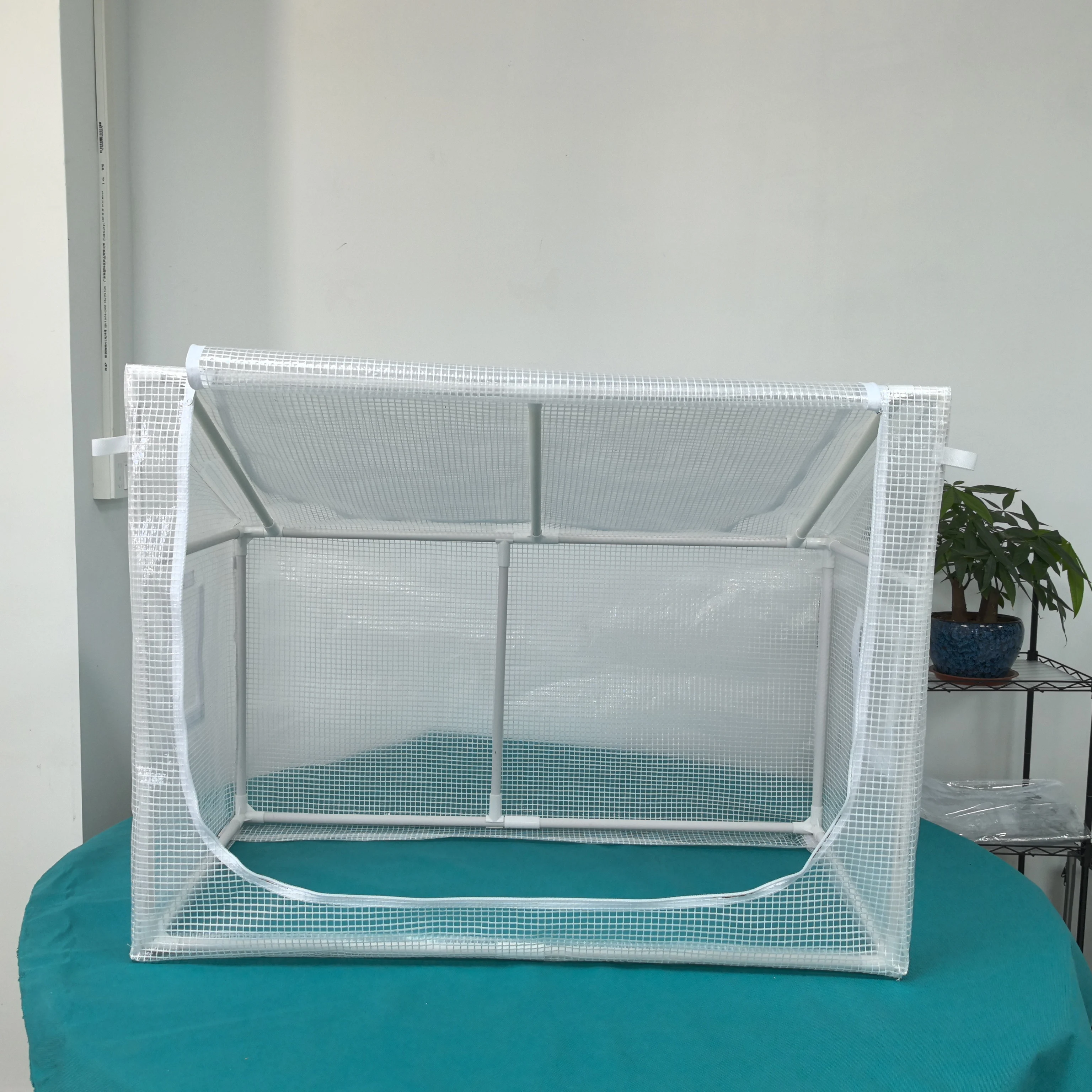 Multi-Functional Sloped Roof Pet House Mini Greenhouse for Garden Potted Plants Vegetables Succulents Windproof Warmth Retention