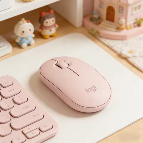 Logitech Pebble M350 Wireless Mouse, Bluetooth &amp; 2.4G Dual Mode, Silent Click, Slim Portable for Home Office Laptop PC