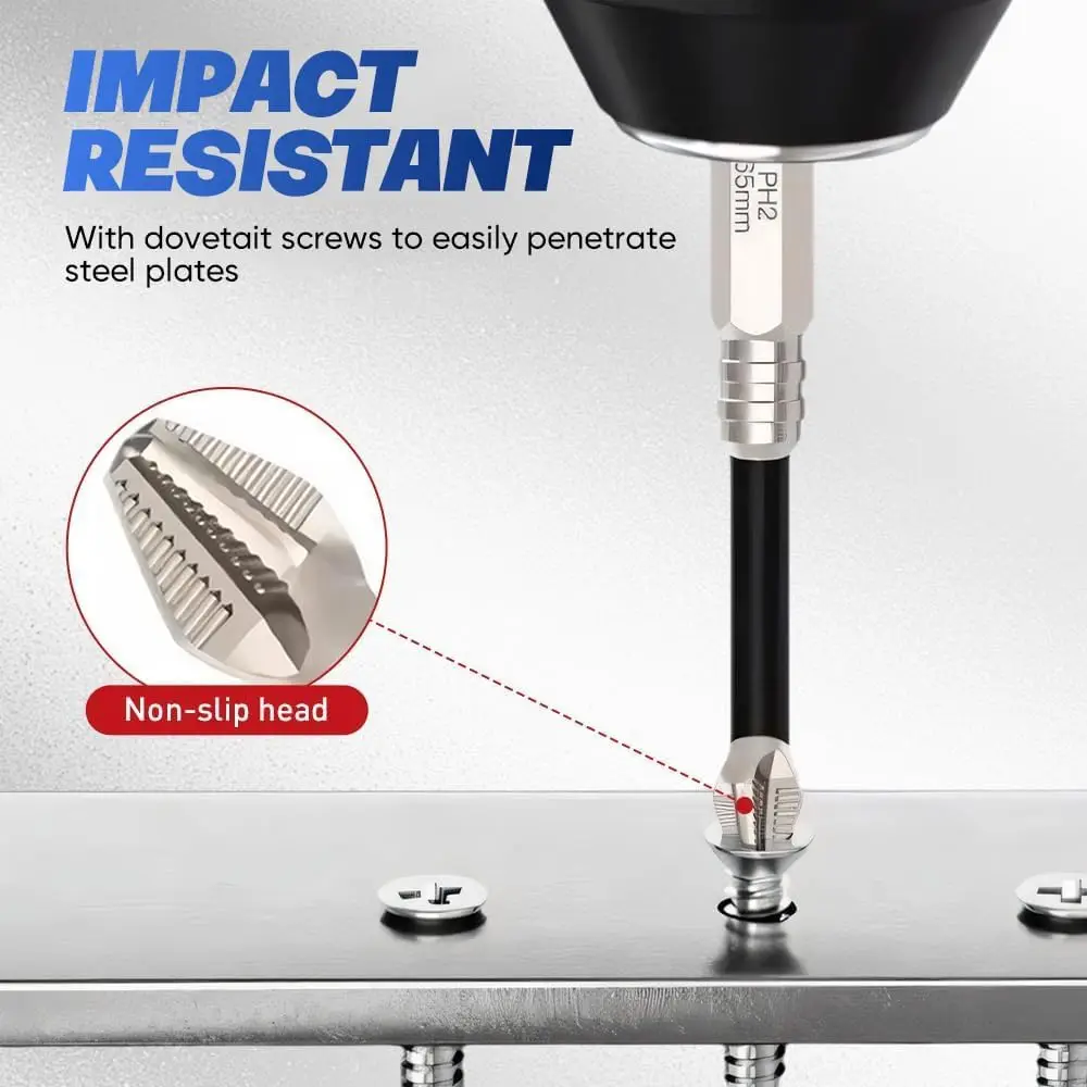 Strong Magnetic Screwdriver Drill Bits Set Alloy Stee Cross Impact Driver Bits Anti-Slip Screwdrivers for Electric Power Tools