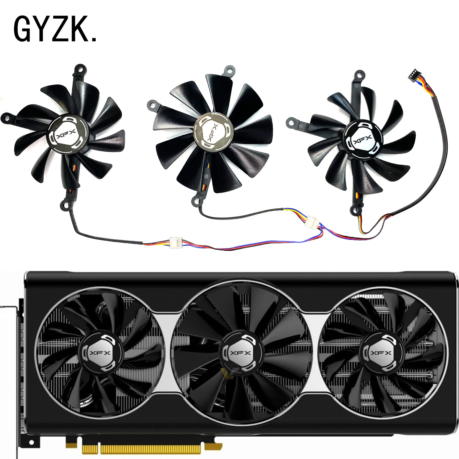

New For XFX Radeon RX5700XT 8GB THICC III Ultra Overseas version Graphics Card Replacement Fan