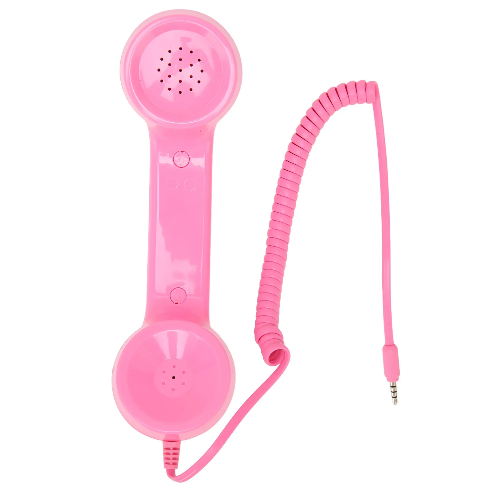 Pink Retro Phone Handset Multifunction Radiation Proof Handheld Cell Phone Receiver for Mobile Phones Computers