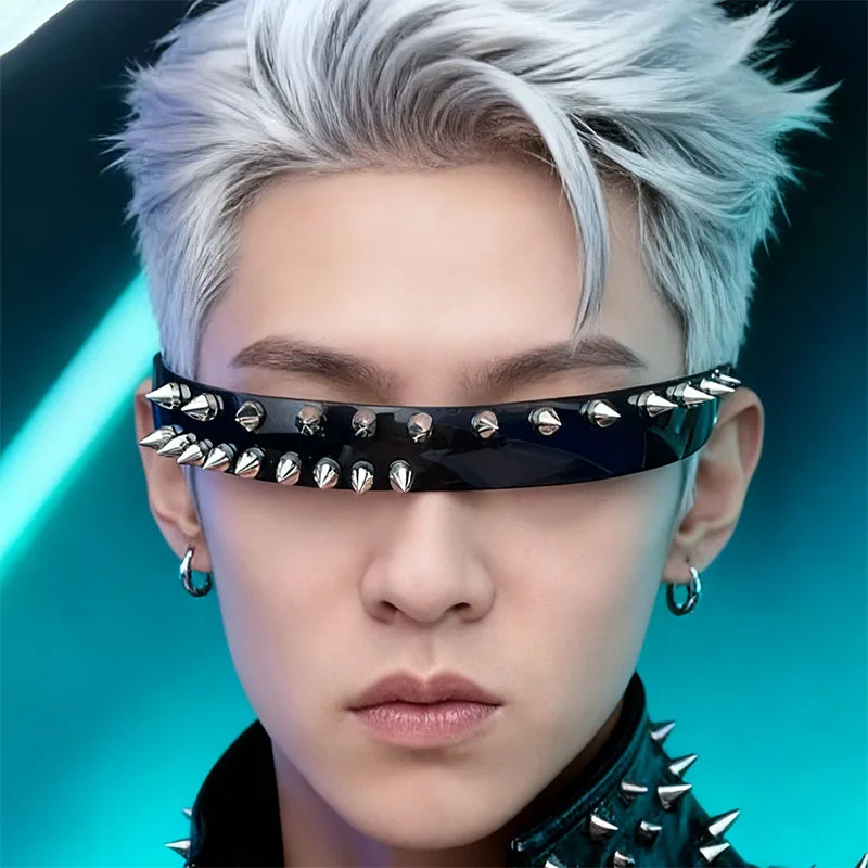 

New 2026 Cyberpunk Demon Eyewear Metal Rivet Party Sunglasses Steampunk Punk For Women Men Designer Sun Glasses Shade Eyewear