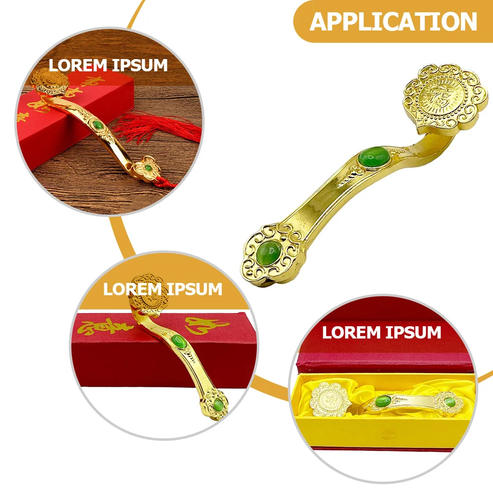 

Exquisite Golden Ruyi Decoration Premium Plastic Desktop Ornament for Office Home Lucky Decorative Accessory Feng Shui Symbol