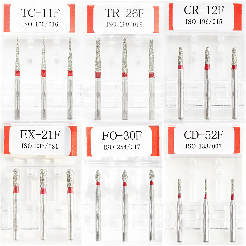 1 Pak alat bor Dental berlian, FG 1.6mm opsional cocok untuk kedokteran gigi alat poles ukir Handpiece kecepatan tinggi