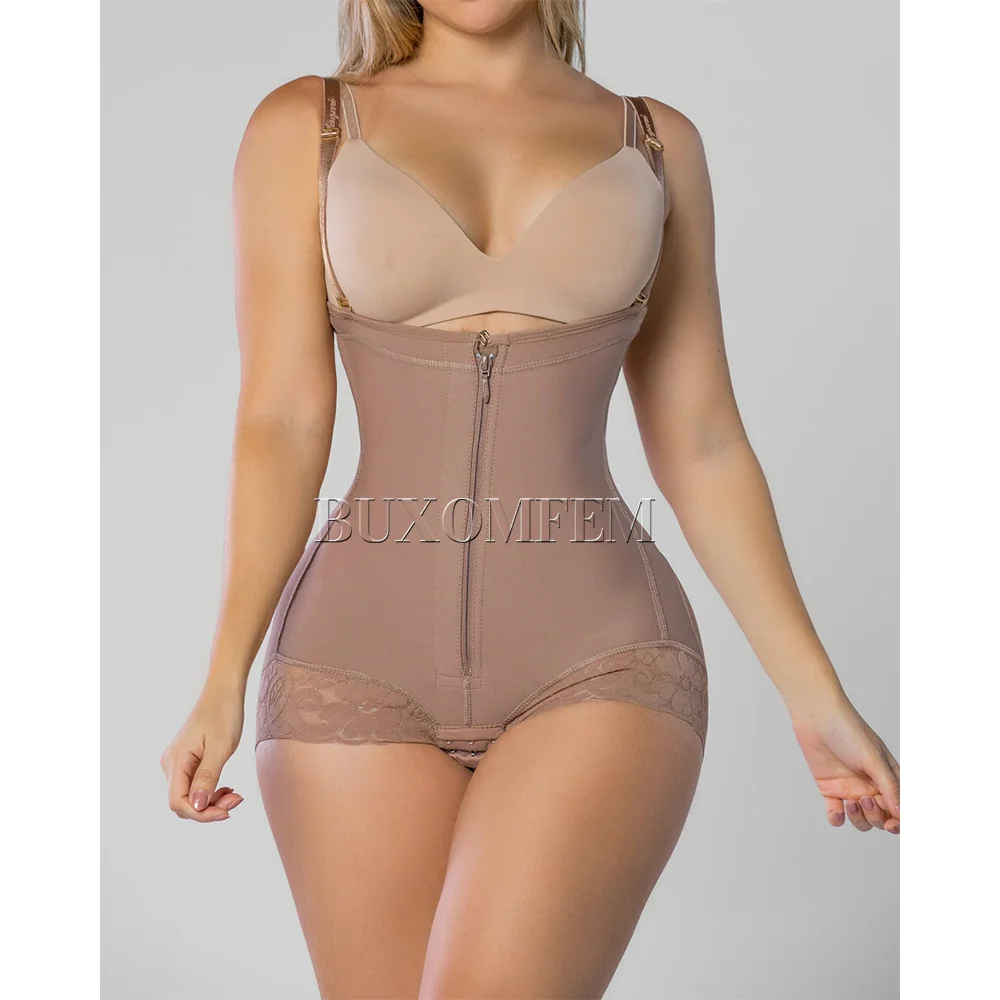 Modeling Shaped Up Buckle Triangle One-Piece Shapewear Fat Burning Breathable Seamless Thong Body Shaper Daily Fajas Colombianas