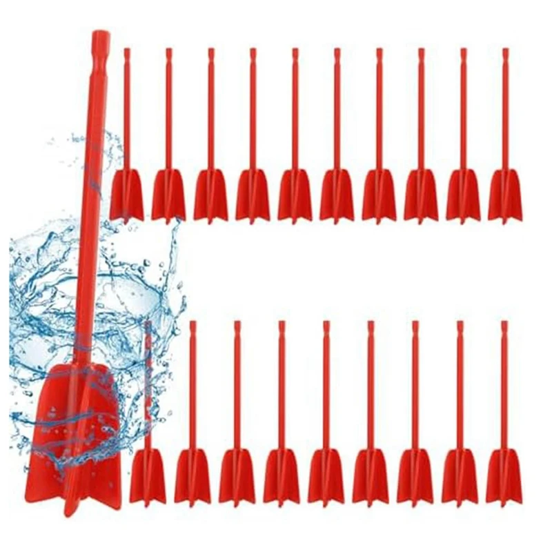 

20 Piece Paint Mixer Drill Attachment, Red Plastic Helix Paint Mixer Resin Mixer Epoxy Paddles For Mixing Resin