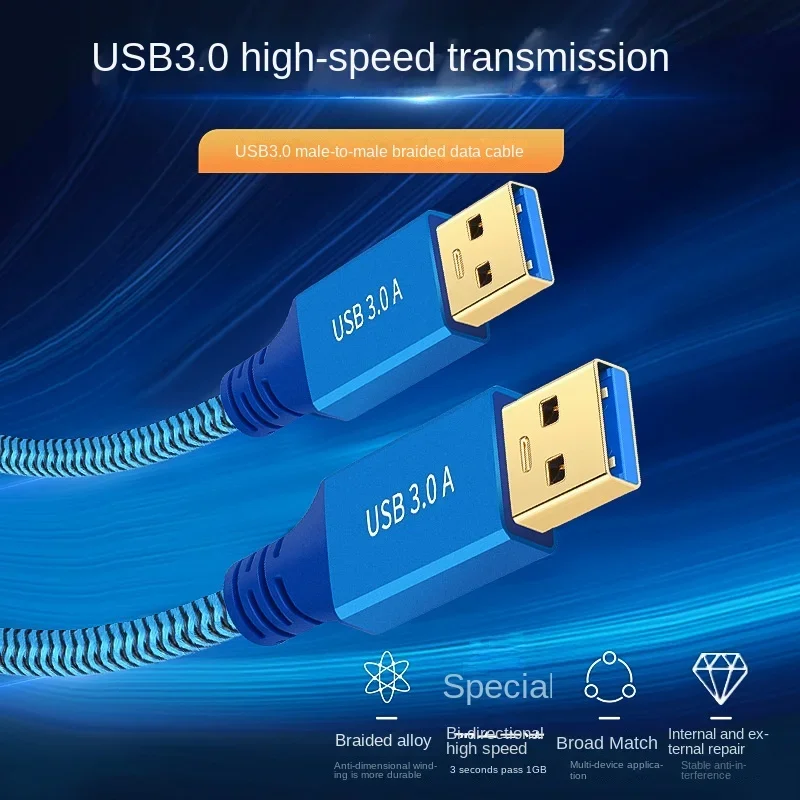 USB 3.0 to USB 3.0 Extension Cable USB A Male to Male USB3.0 2.0 Extender Cord Fast Data Transmission For Hard Drive Radiator