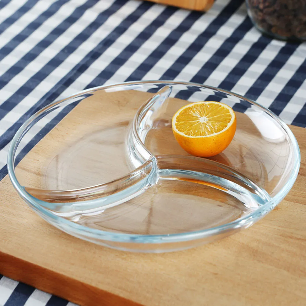 Plato de vidrio exquisito, diseño delicado, vajilla multifuncional adecuada para regalos, cocinas domésticas, platos de vidrio, 1 ud.