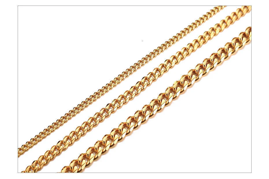 Vnox kubanische Ketten halskette für Männer Frauen, Basic Punk Edelstahl Bordstein ketten kette, Vintage Gold Farbe Massiv metall kragen – Detail 20