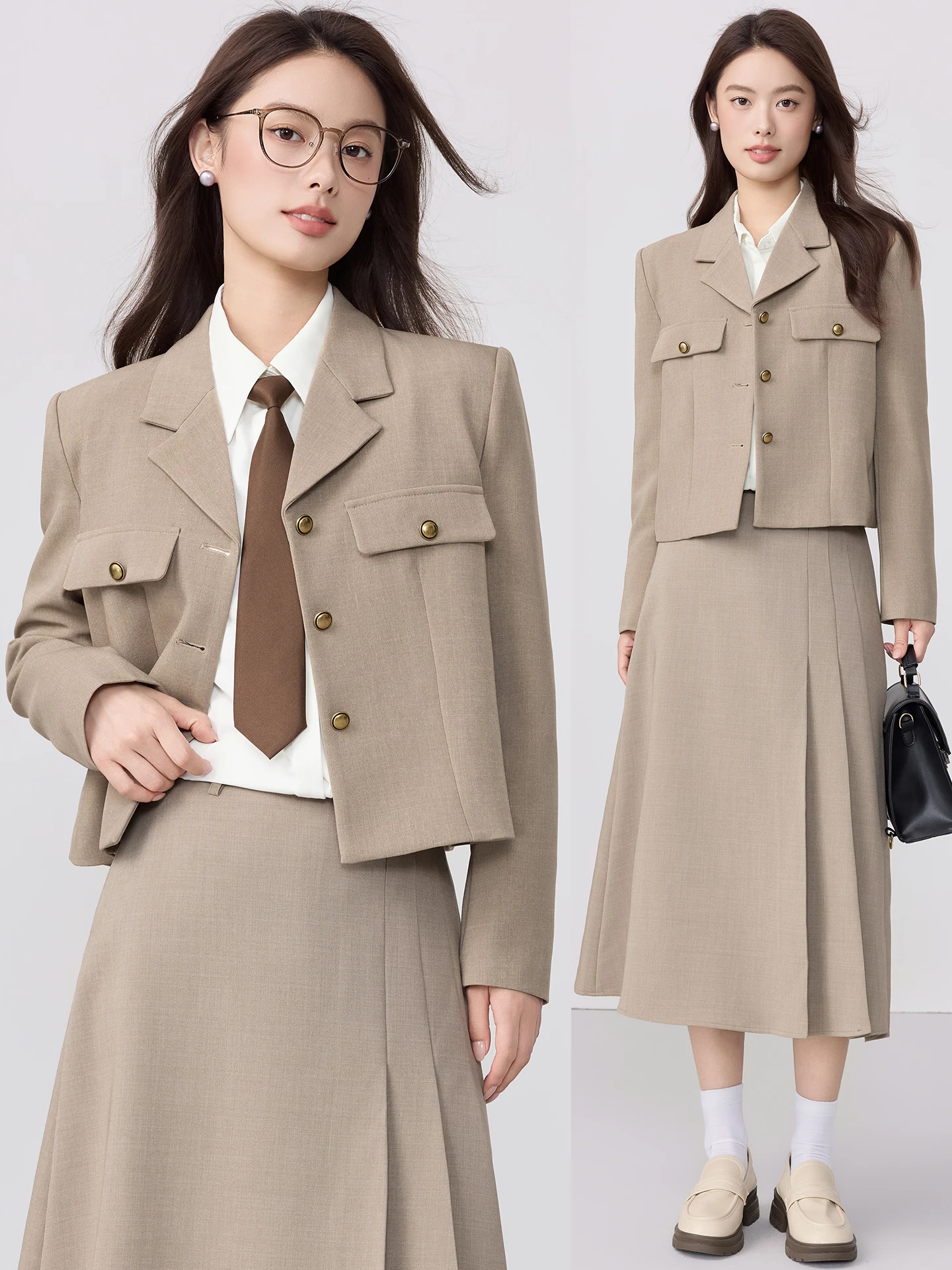 

Короткий женский пиджак для собеседований, деловой стиль, для студенток, для поездок на работу, с пуговицами и карманами, из полиэфирного волокна