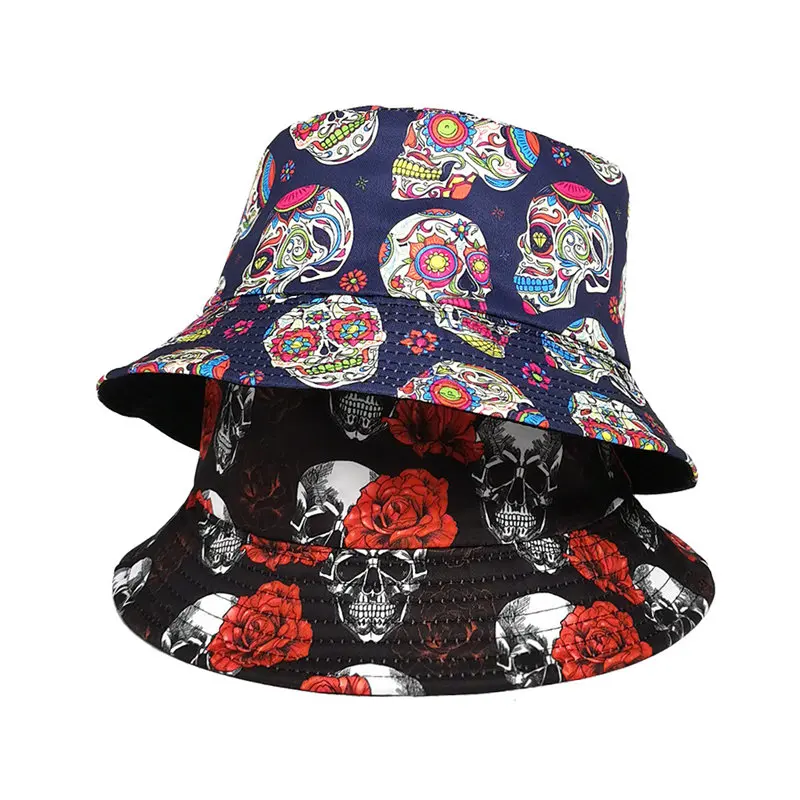 2024 Four Seasons Polyester Cartoon Print Bucket Hat Fisherman Hat Outdoor Travel Sun Cap For Men And Women 18