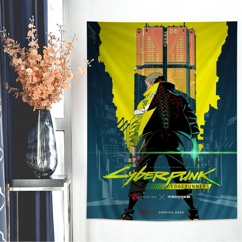 David And Valerie Cyberpunk Anime DIY Wall Tapestry Hanging Tarot Hippie Wall Rugs Dorm INS Home Decor