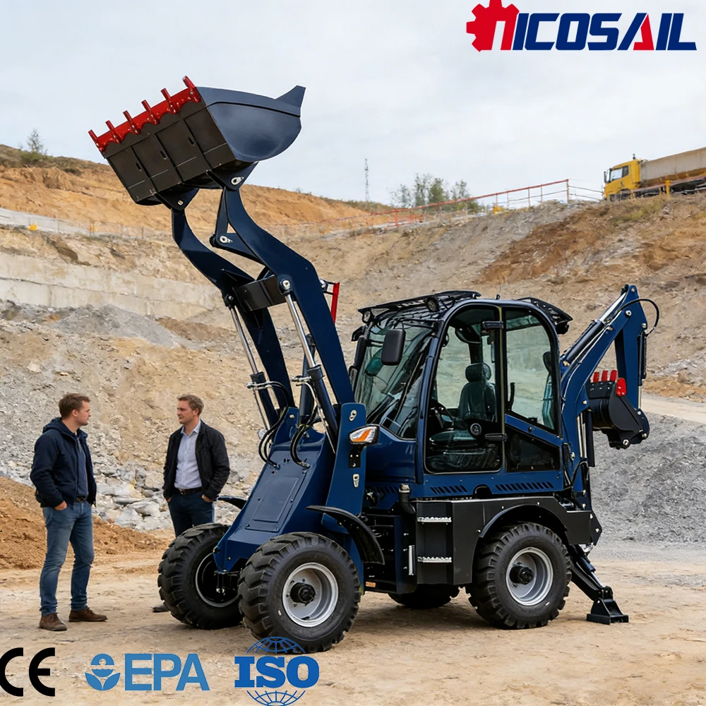 Mini Backhoe Loader CE Approved Durable Structure 2-in-1 Loader for Farmland Orchard